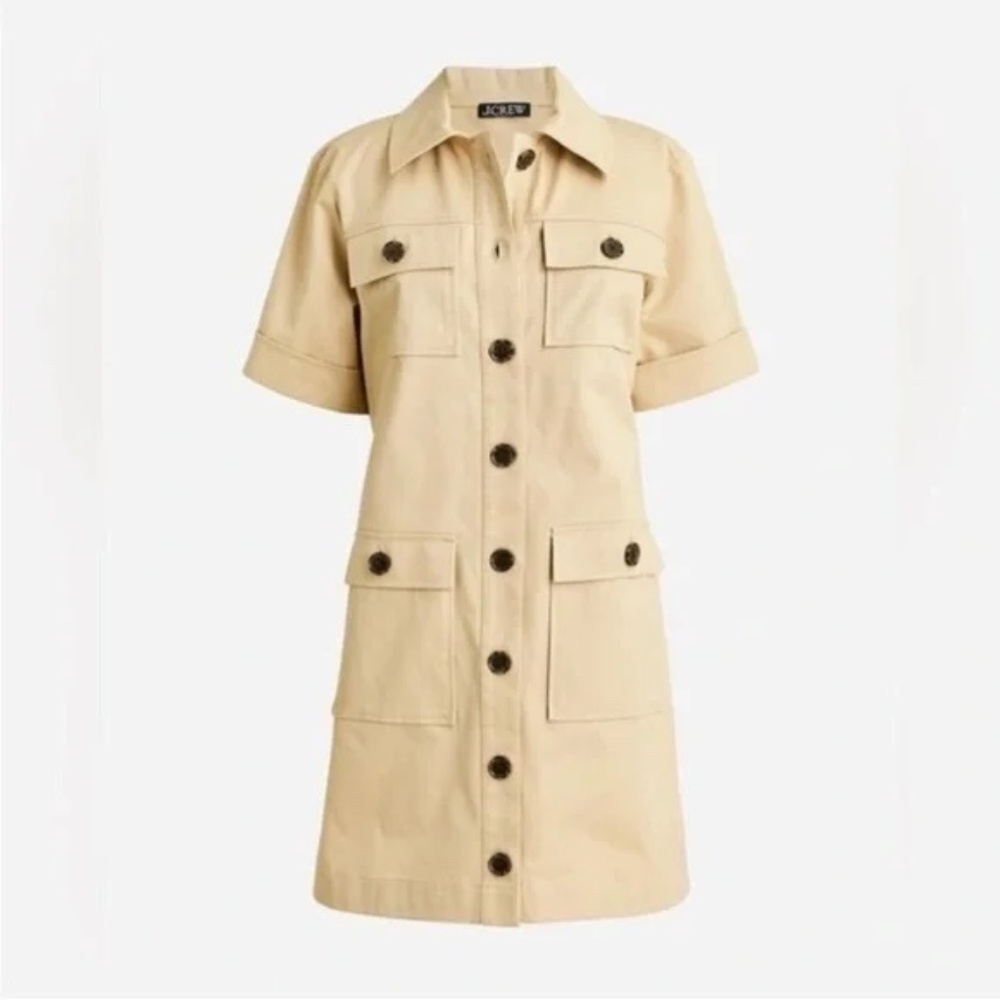 J Crew Gamine Khaki Shirt Dress